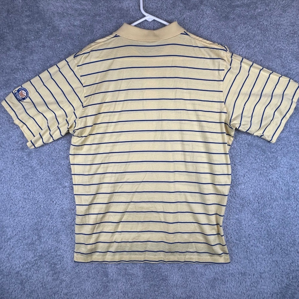 Polo‎ Golf Ralph Lauren Mens Medium Yellow Blue Striped Longaberger Golf Polo - Picture 5 of 9